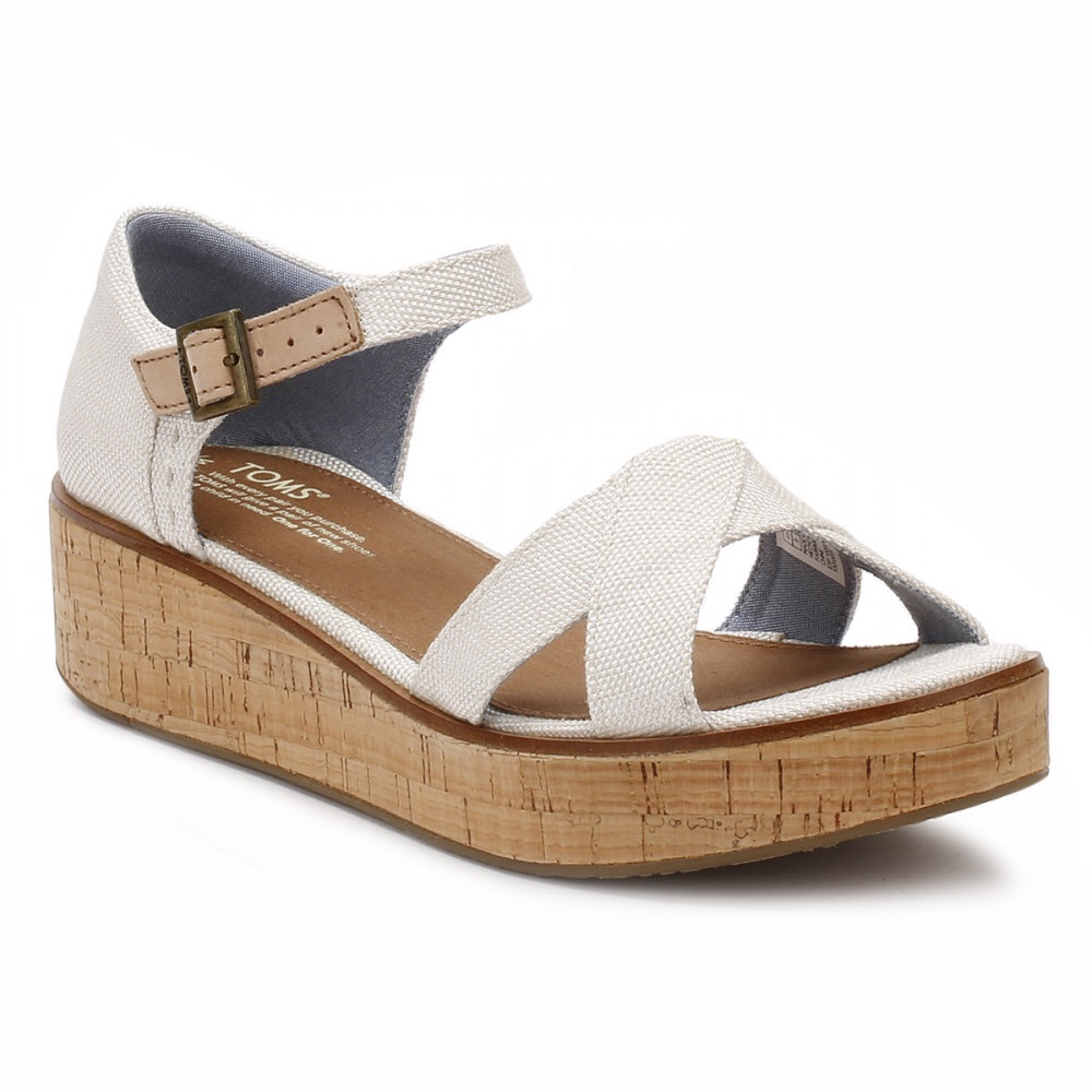 TOMS White Harper Wedges